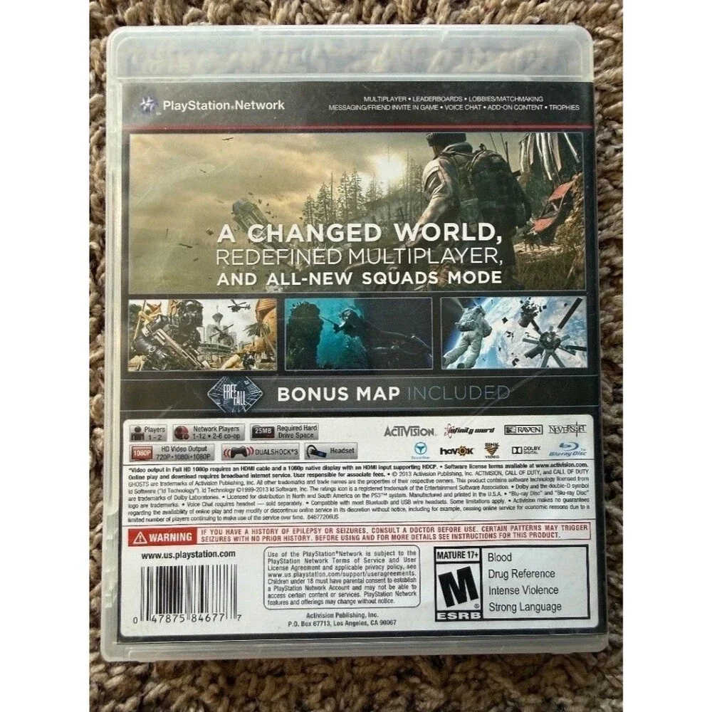 Call of Duty Ghosts PS3 PlayStation 3 Game Activision Infinity Ward